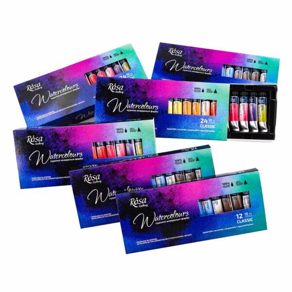 Набір акварелі "Класика" в метал. пеналі 14кол ROSA Gallery
