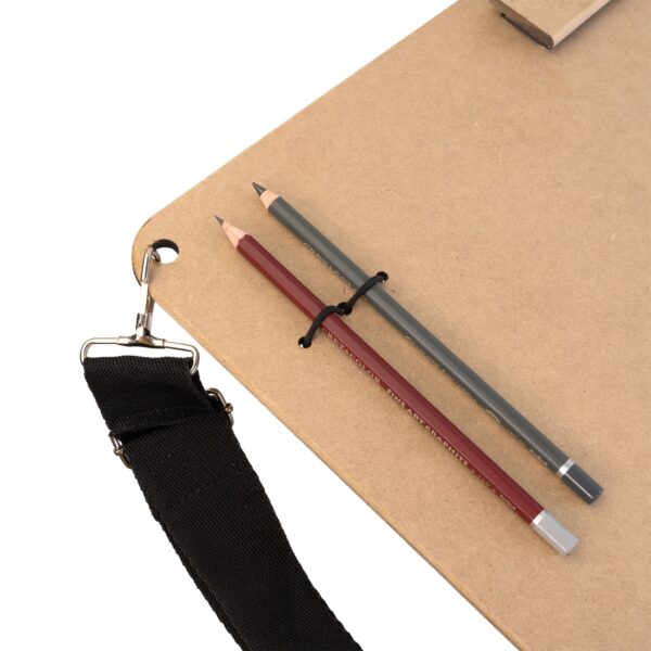 Sketch-Board with magnetic clip with strap, MDF