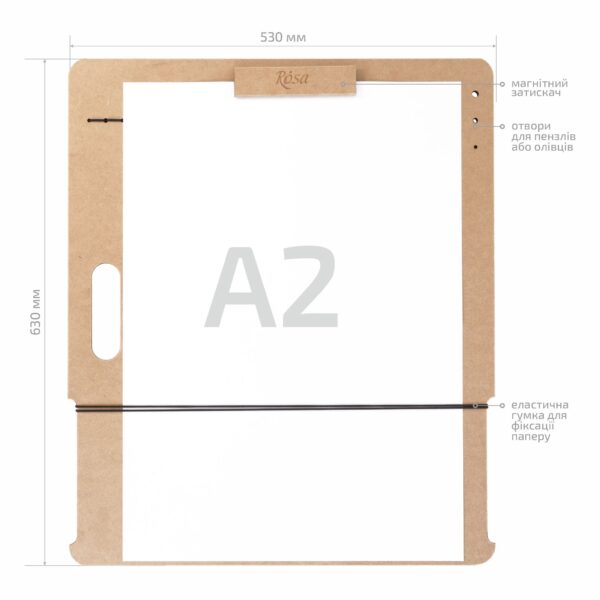 Sketch-Board with magnetic clip  MDF ROSA Studio