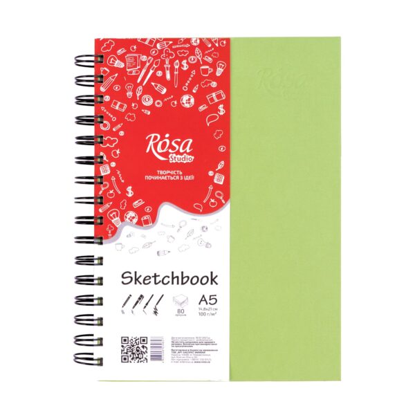 Блокноти для рисунку на спіралі A4 100г/м 80л ROSA Studio
