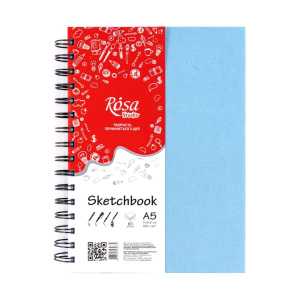 Блокноти для рисунку на спіралі A4 100г/м 80л ROSA Studio