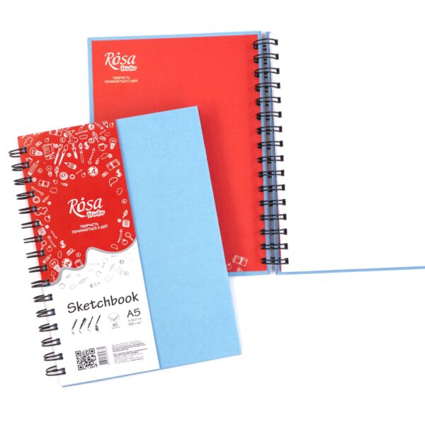 Блокноти для рисунку на спіралі A4 100г/м 80л ROSA Studio
