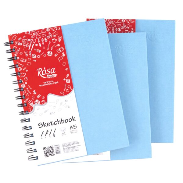 Блокноти для рисунку на спіралі A4 100г/м 80л ROSA Studio