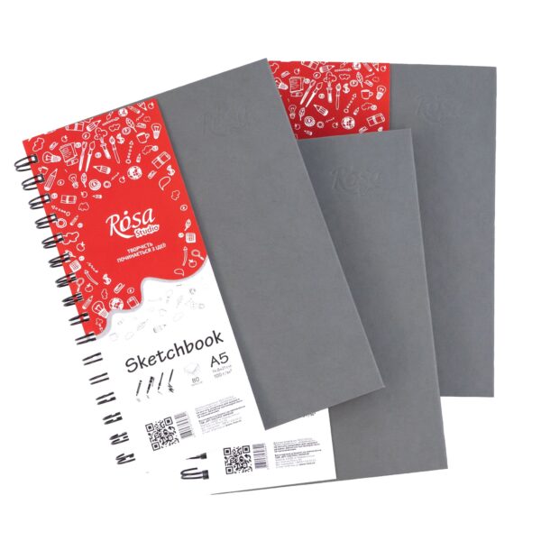 Блокноти для рисунку на спіралі A4 100г/м 80л ROSA Studio