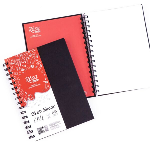 Блокноти для рисунку на спіралі A4 100г/м 80л ROSA Studio
