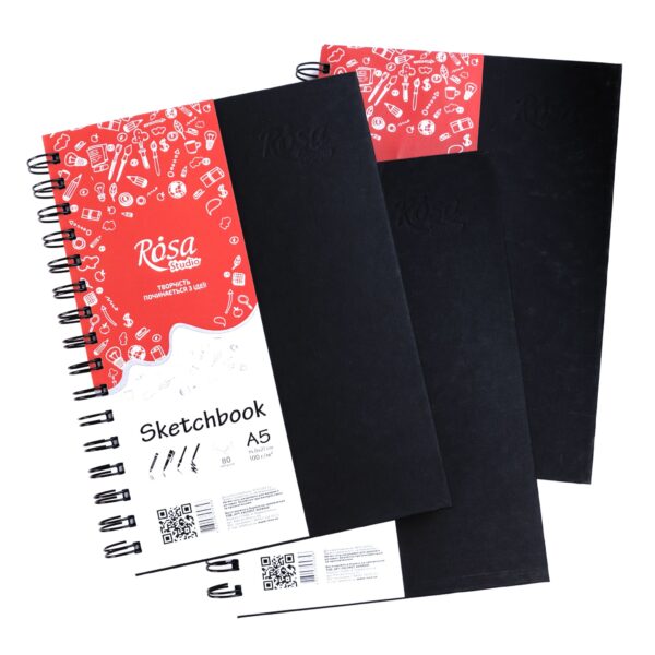 Блокноти для рисунку на спіралі A4 100г/м 80л ROSA Studio