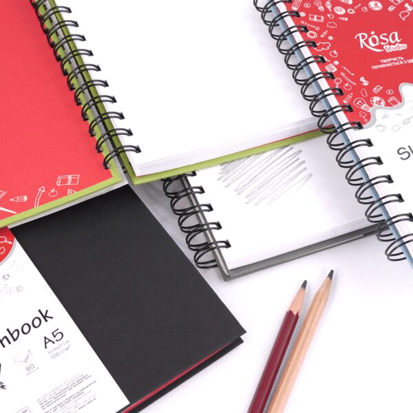 Блокноти для рисунку на спіралі A4 100г/м 80л ROSA Studio