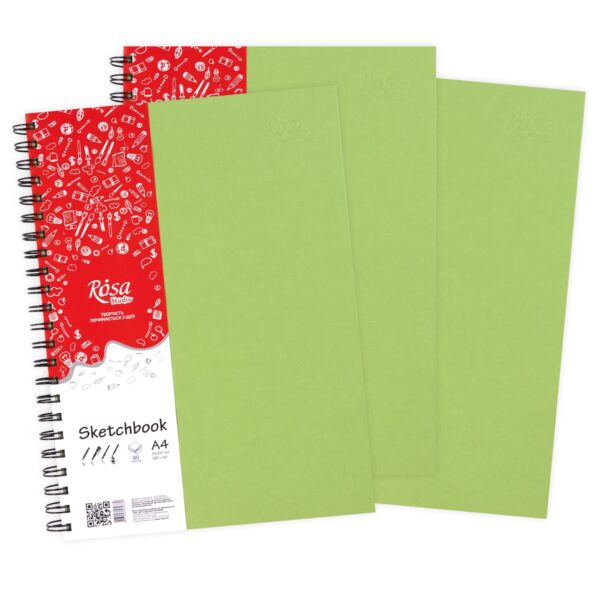Блокноти для рисунку на спіралі A4 100г/м 80л ROSA Studio