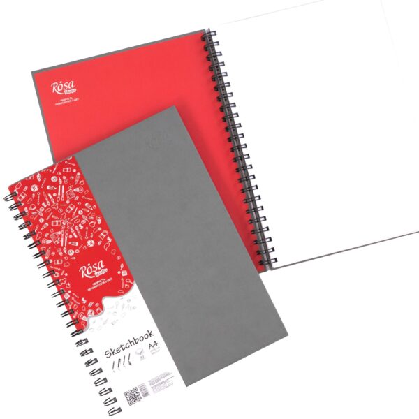 Блокноти для рисунку на спіралі A4 100г/м 80л ROSA Studio