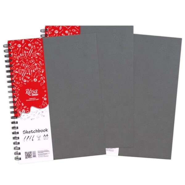 Блокноти для рисунку на спіралі A4 100г/м 80л ROSA Studio