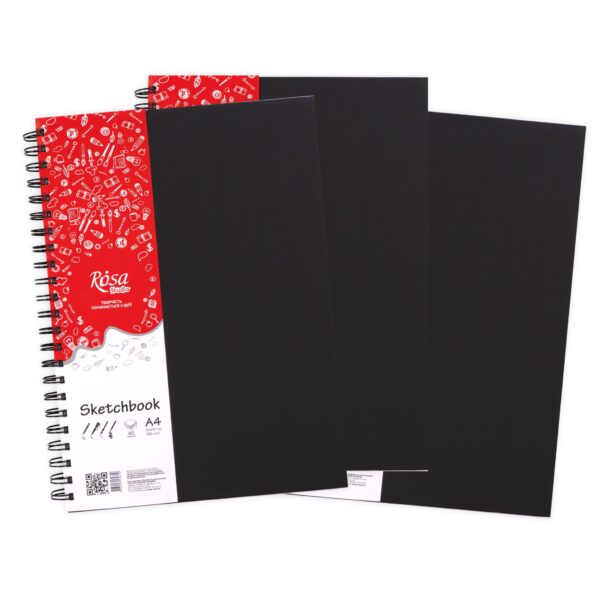 Блокноти для рисунку на спіралі A4 100г/м 80л ROSA Studio