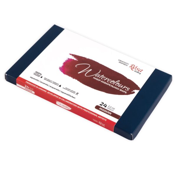 Набір акварелі "Модерн" в металевому пеналі 21 колір ROSA Gallery