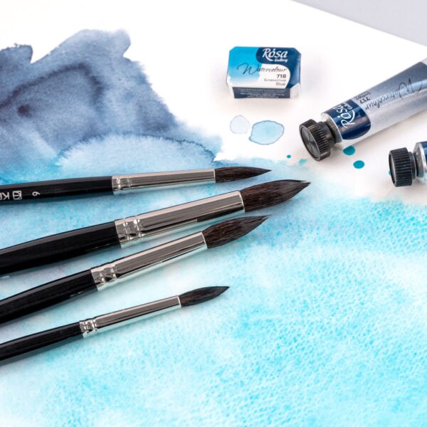 Squirrel Round Brush, Classic 3049R, № 10, Short Handle, KOLOS by ROSA