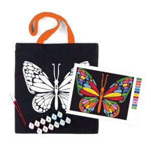 Set, ecobag-coloring, black, „Magic Butterfly“, cotton 240 gsm, 38x42 cm, ROSA Talent