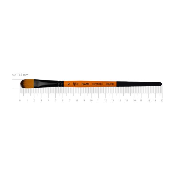 Synthetic Fan Brush, FLAME 1368FN, Short Handle, ROSA