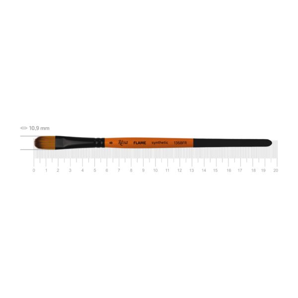 Synthetic Fan Brush, FLAME 1368FN, Short Handle, ROSA