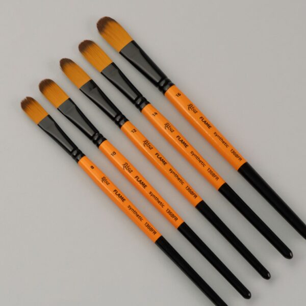 Synthetic Fan Brush, FLAME 1368FN, Short Handle, ROSA