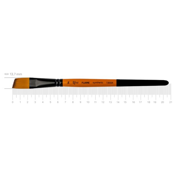 Synthetic Fan Brush, FLAME 1368FN, Short Handle, ROSA