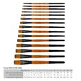 Synthetic Flat Brush, FLAME 1368F, Short Handle, ROSA
