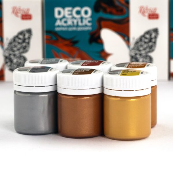 Фарби для декору металіки 6кол 20мл ROSA ТАLENT