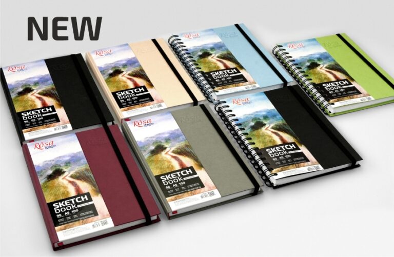 Блокноти для рисунка ROSA Studio з оновленими етикетками